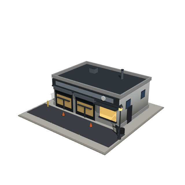 Mossline Garage low-poly 3D model preview