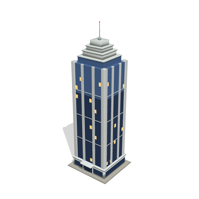 Cloudline Tower low-poly 3D model preview