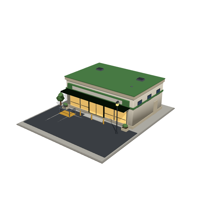 Freshfield Market low-poly 3D model preview