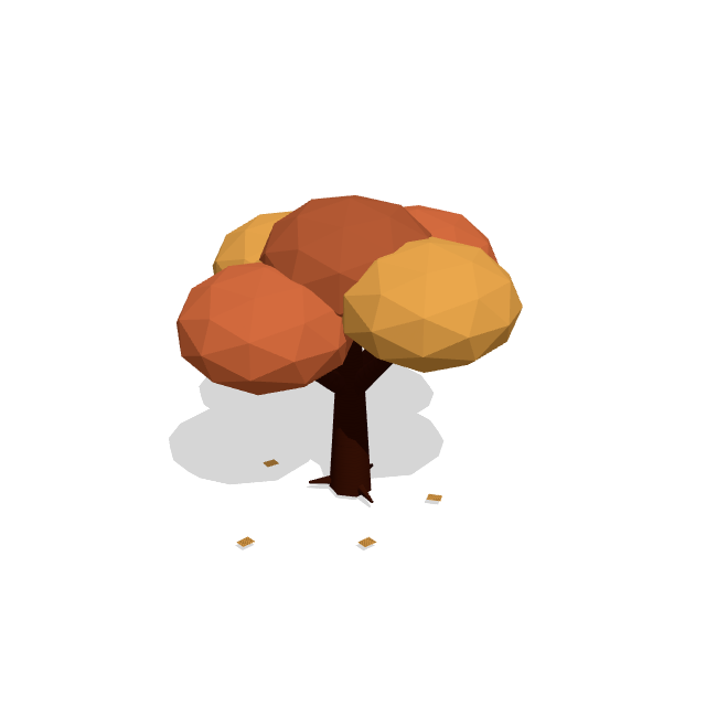 Autumn Maple low-poly 3D model preview
