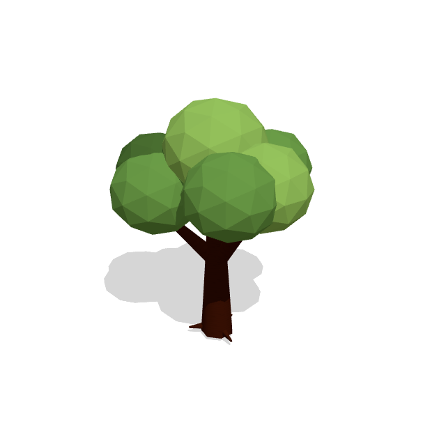 Cloud Oak low-poly 3D model preview
