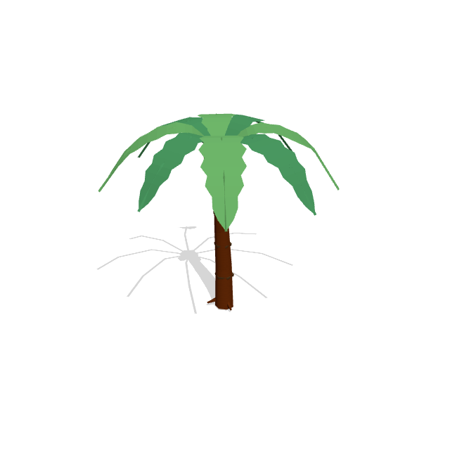 Coastal Palm low-poly 3D model preview