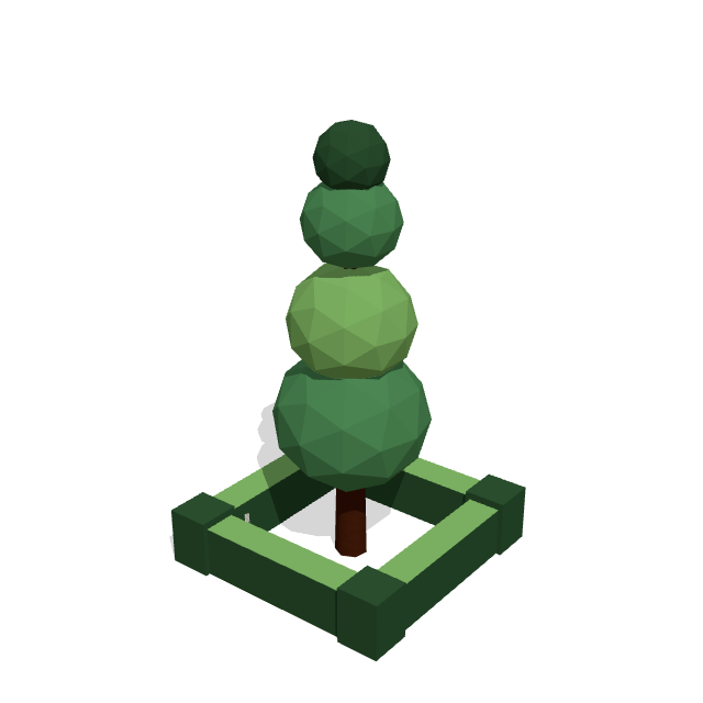 Garden Topiary low-poly 3D model preview